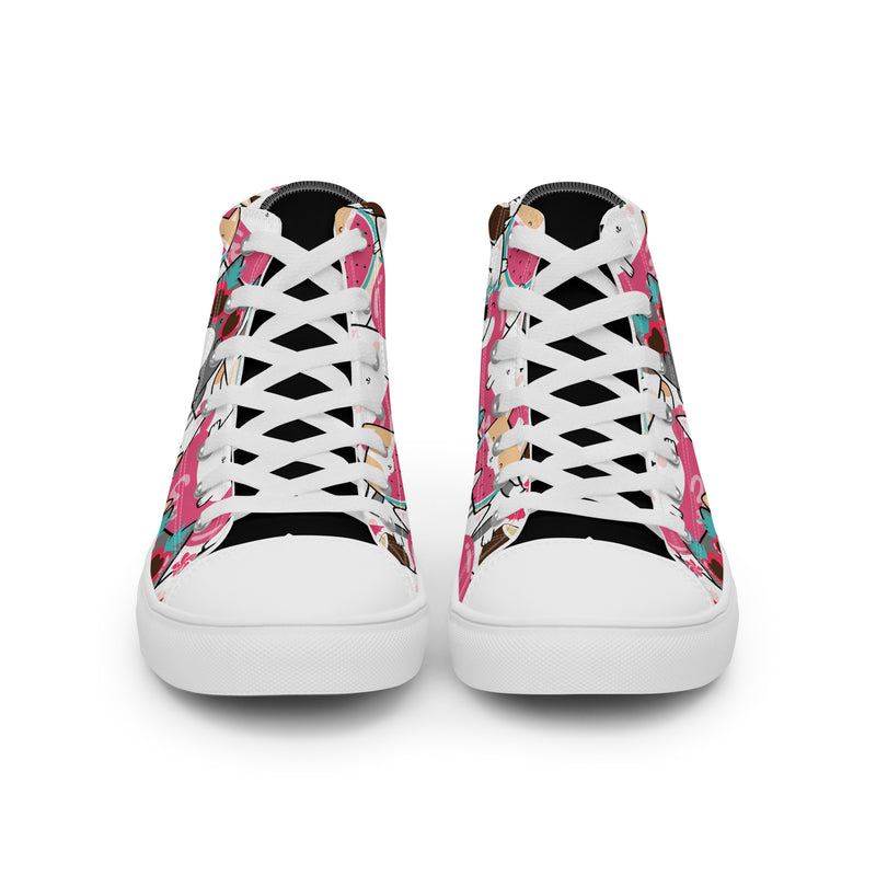 Llama Party High Top #182 - Close Up Detail | HA!LO Canvas Sneakers