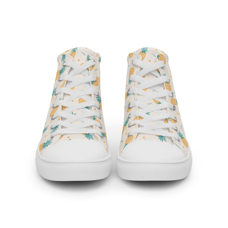 Pineapple Party High Top #184 - Close Up Detail | HA!LO Canvas Sneakers