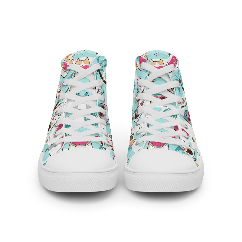 Summer Drinks High Top #186 - Close Up Detail | HA!LO Canvas Sneakers
