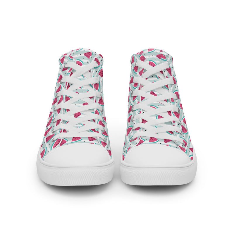 Watermelon Slice High Top #188 - Close Up Detail | HA!LO Canvas Sneakers