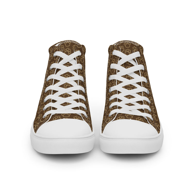 Brown Paisley High Top #205 - Close Up Detail | HA!LO Canvas Sneakers