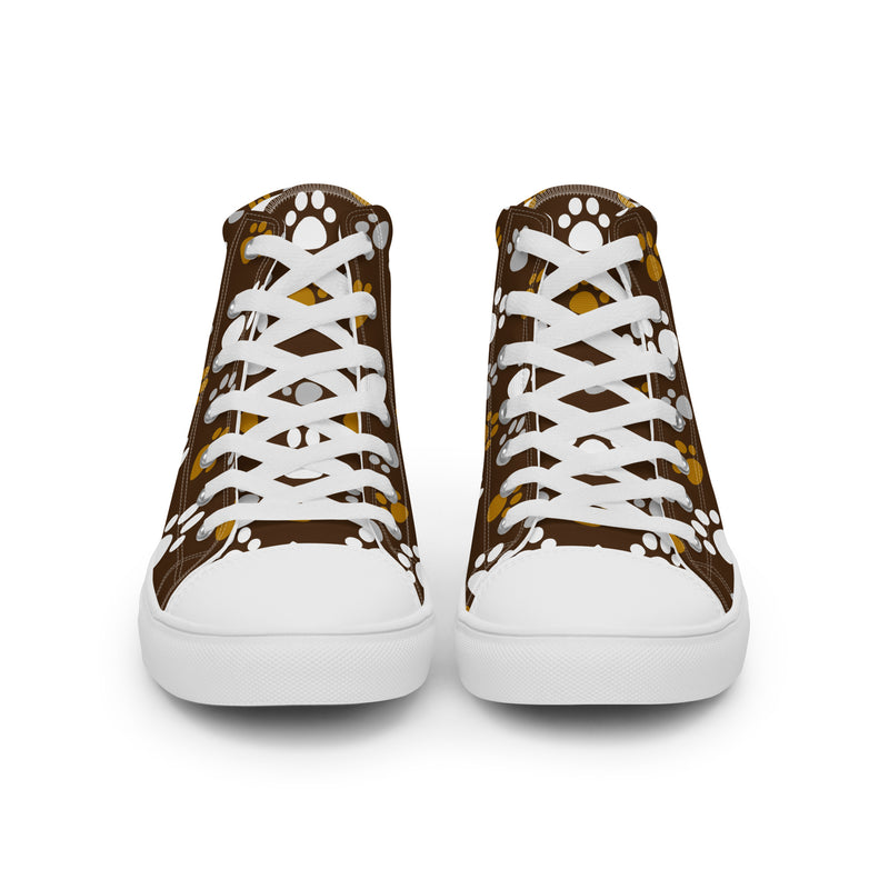 Brown Paw High Top #209 - Close Up Detail | HA!LO Canvas Sneakers