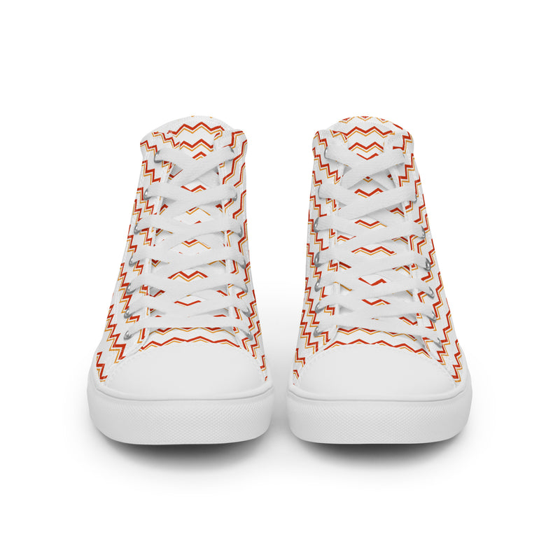 Peach Chevron High Top #215 - Close Up Detail | HA!LO Canvas Sneakers