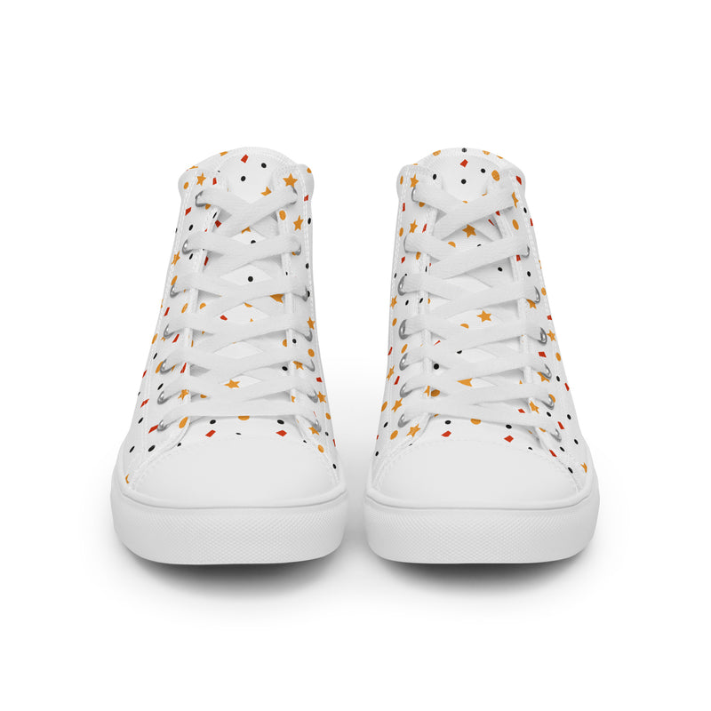 Confetti Dot High Top #219 - Close Up Detail | HA!LO Canvas Sneakers