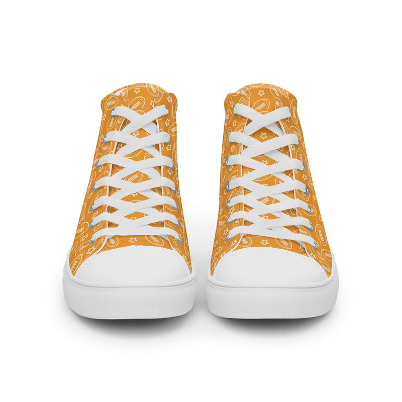 Football Orange High Top #220 - Close Up Detail | HA!LO Canvas Sneakers
