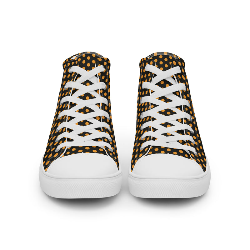 Gold Dot High Top #223 - Close Up Detail | HA!LO Canvas Sneakers