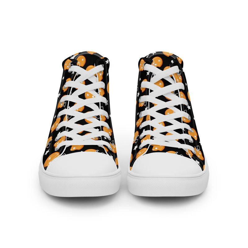 Pumpkin Night High Top #225 - Close Up Detail | HA!LO Canvas Sneakers