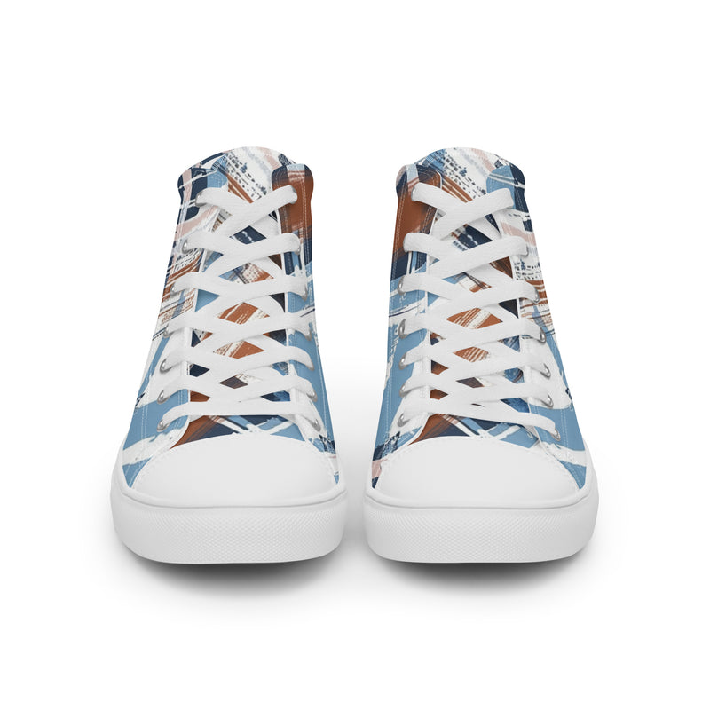 Rustic Plaid High Top #230 - Close Up Detail | HA!LO Canvas Sneakers
