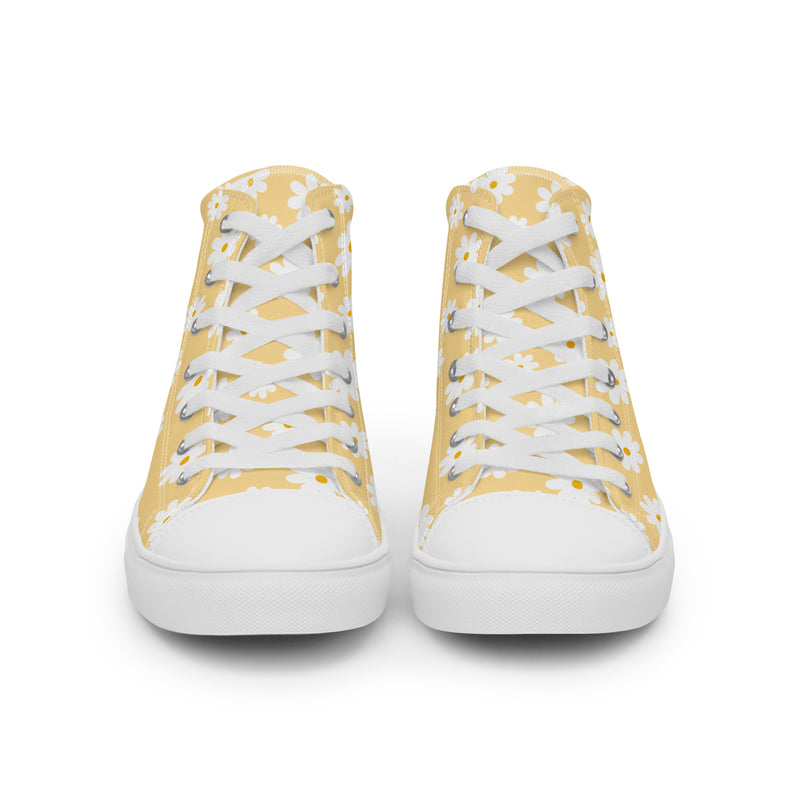 Daisy Gold High Top #240 - Close Up Detail | HA!LO Canvas Sneakers
