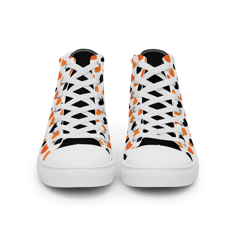 Halloween Hearts High Top #248 - Close Up Detail | HA!LO Canvas Sneakers