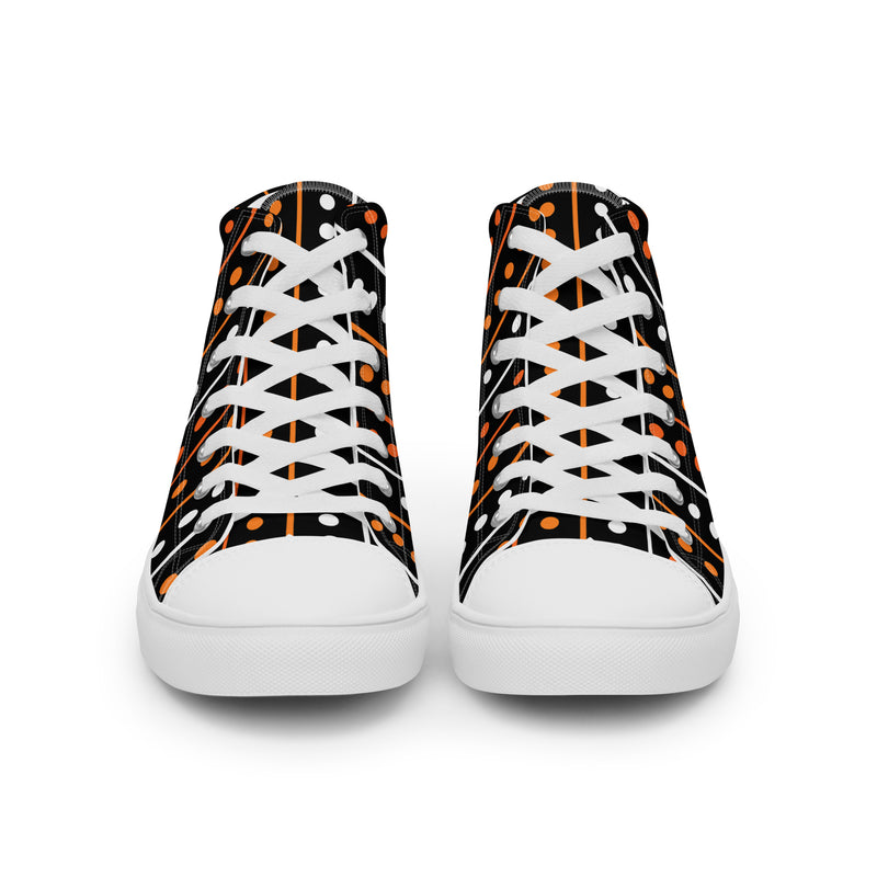 Halloween Dot Stripe High Top #249 - Close Up Detail | HA!LO Canvas Sneakers
