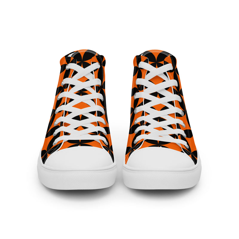 Halloween Geo High Top #251 - Close Up Detail | HA!LO Canvas Sneakers