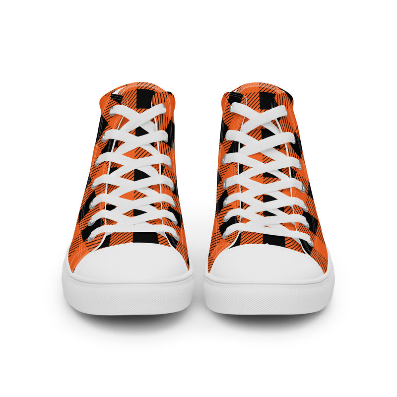 Halloween Plaid High Top #253 - Close Up Detail | HA!LO Canvas Sneakers