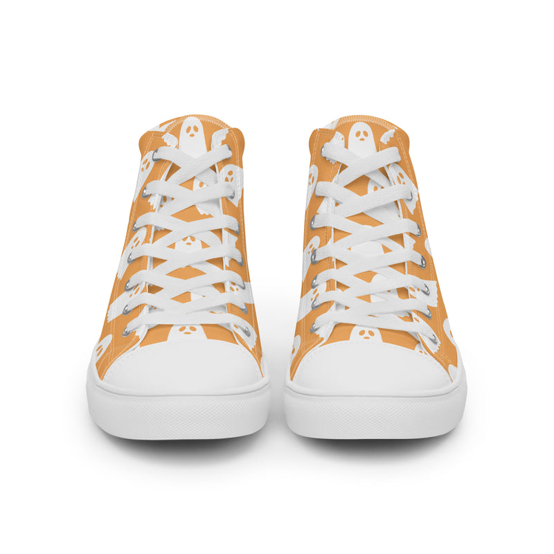 Ghost Party High Top #258 - Close Up Detail | HA!LO Canvas Sneakers
