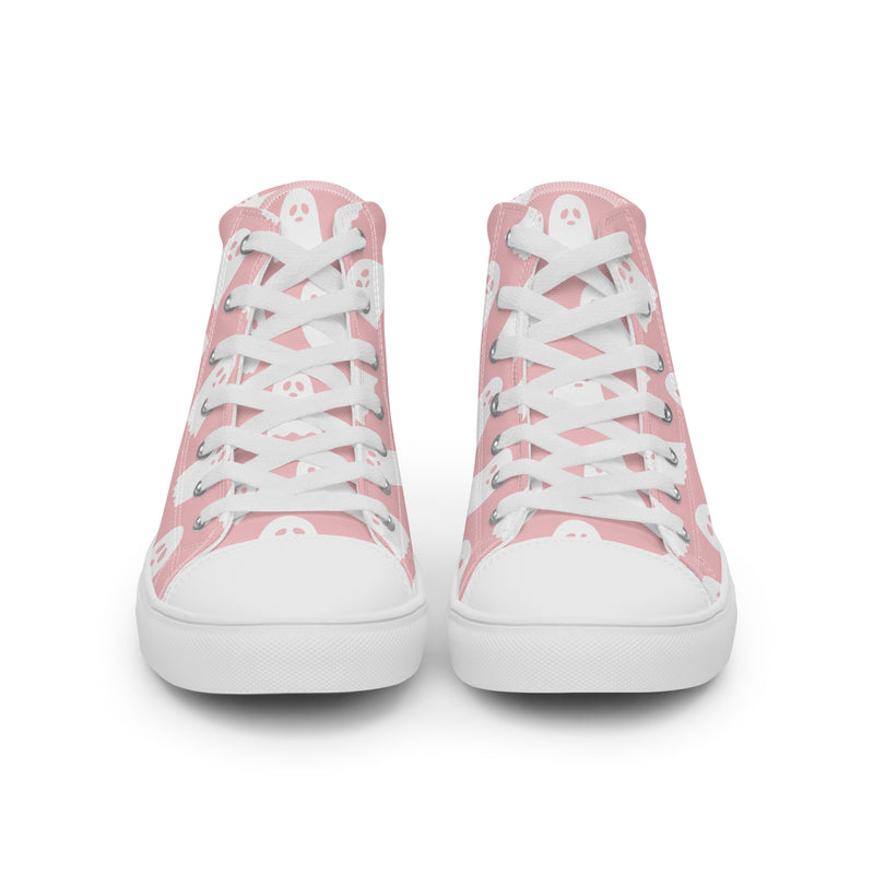 Pink Ghost High Top #262 - Lifestyle Shot | HA!LO Canvas Sneakers
