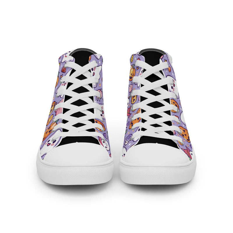 Halloween Lavender High Top #263 - Close Up Detail | HA!LO Canvas Sneakers