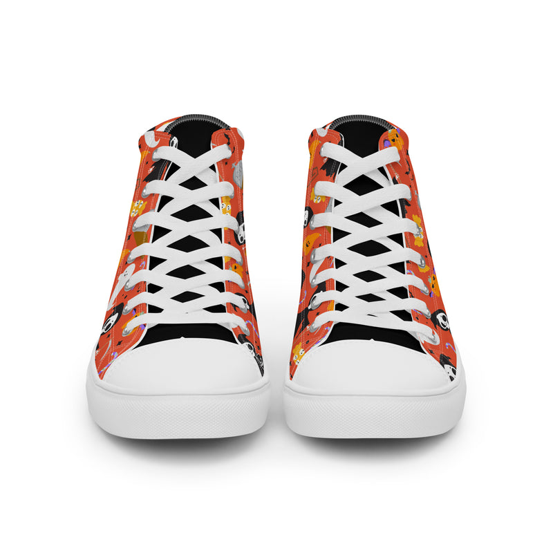Halloween Orange High Top #266 - Close Up Detail | HA!LO Canvas Sneakers