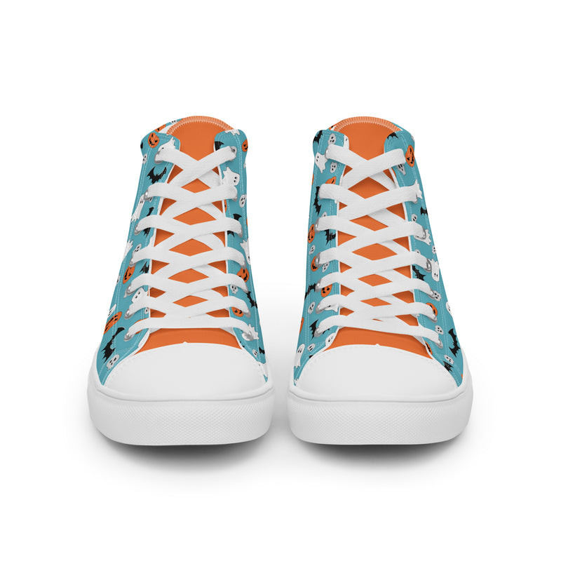 Halloween Blue High Top #267 - Close Up Detail | HA!LO Canvas Sneakers