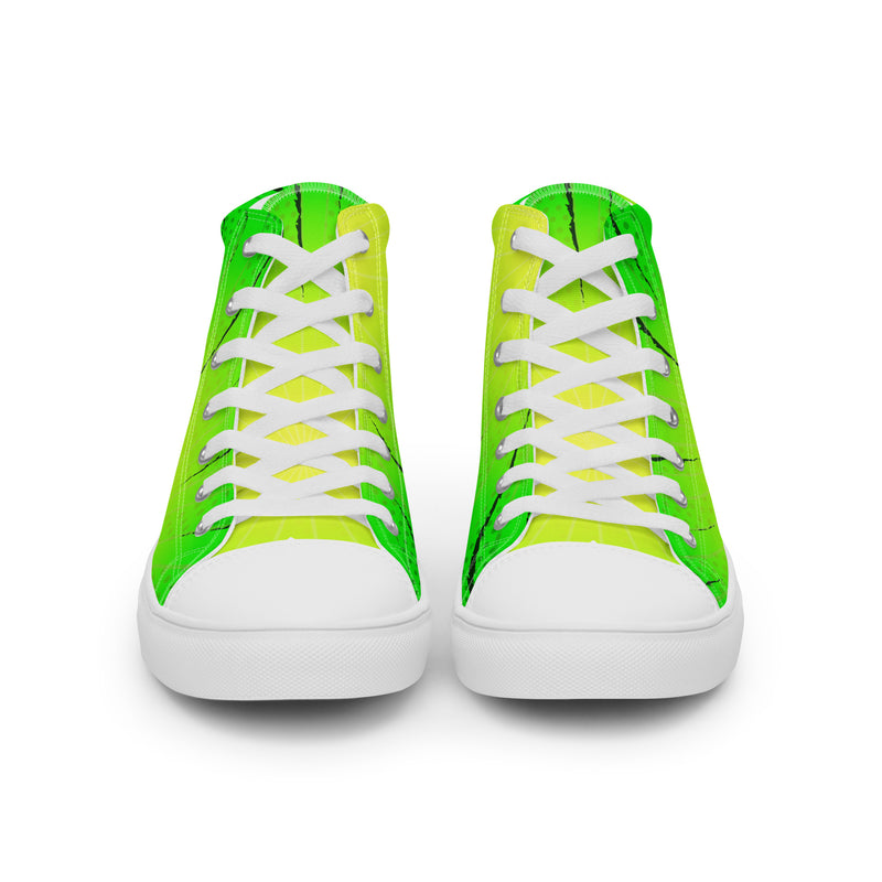Lime Gradient High Top #277 - Close Up Detail | HA!LO Canvas Sneakers
