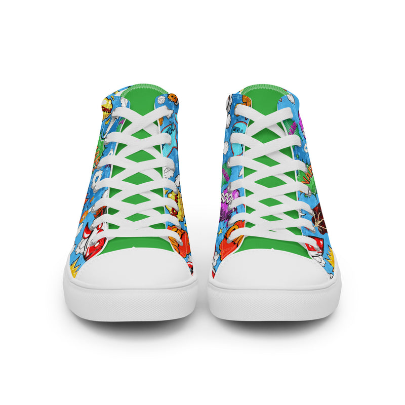 Comic OMG High Top #278 - Close Up Detail | HA!LO Canvas Sneakers
