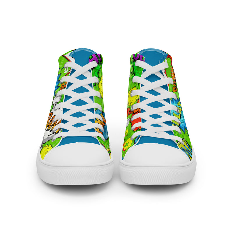 Comic Splat High Top #280 - Close Up Detail | HA!LO Canvas Sneakers