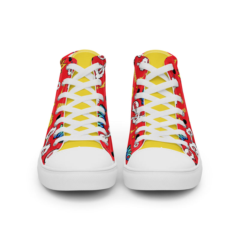 Comic Wow High Top #282 - Close Up Detail | HA!LO Canvas Sneakers