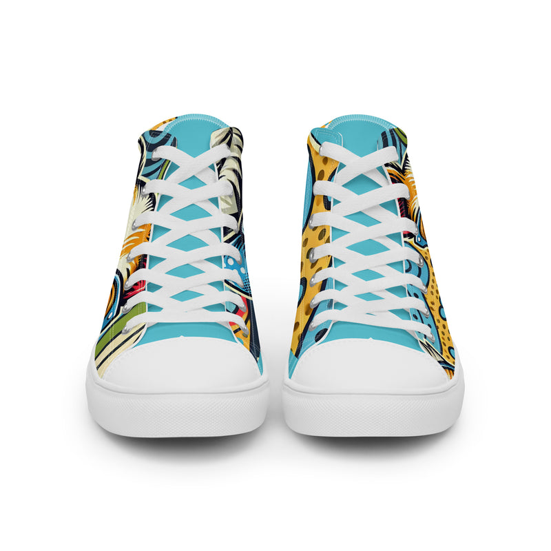 Pop Art Doodle High Top #285 - Close Up Detail | HA!LO Canvas Sneakers