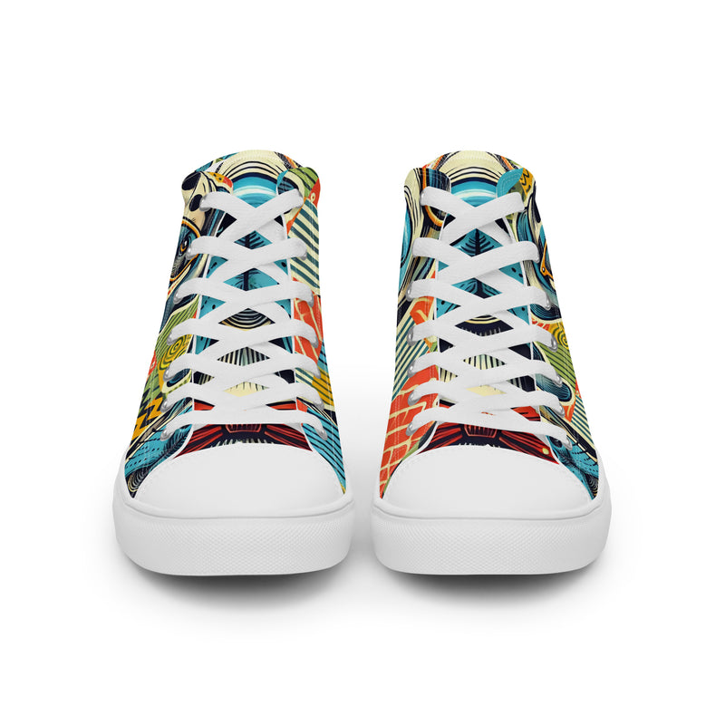 Hipster Hound High Top #287 - Close Up Detail | HA!LO Canvas Sneakers