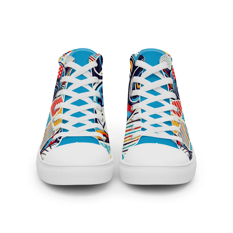 Pop Art Frenchie High Top #297 - Close Up Detail | HA!LO Canvas Sneakers