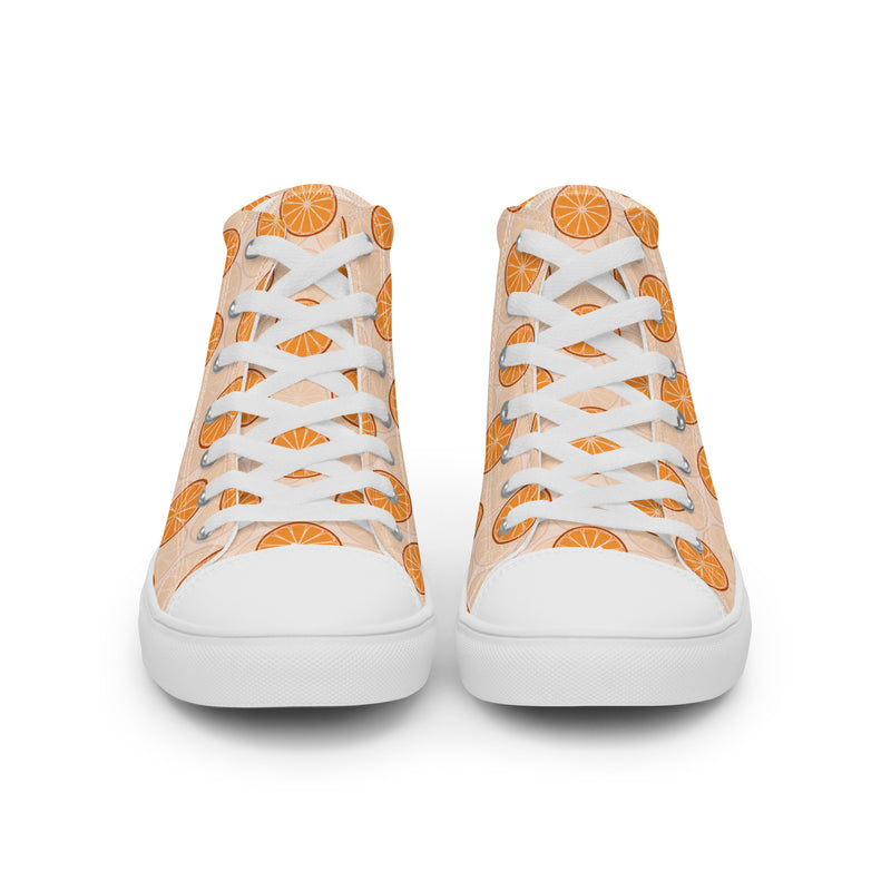Citrus Slice High Top #307 - Close Up Detail | HA!LO Canvas Sneakers