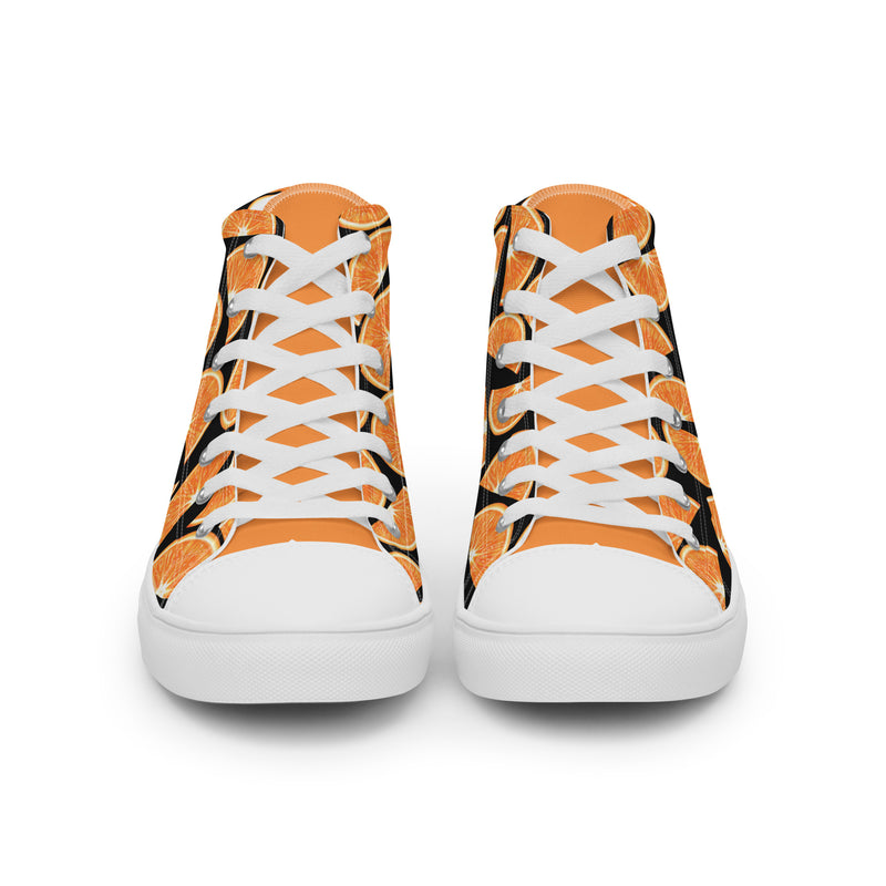 Orange Slice High Top #309 - Close Up Detail | HA!LO Canvas Sneakers