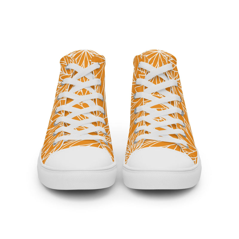 Orange Leaf High Top #311 - Close Up Detail | HA!LO Canvas Sneakers
