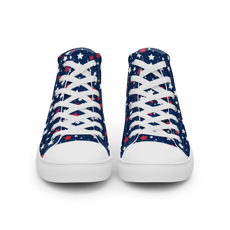Patriot Blue High Top #356 - Angled View | HA!LO Canvas Sneakers