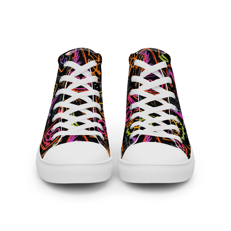Neon Halloween High Top #319 - Back View | HA!LO Canvas Sneakers