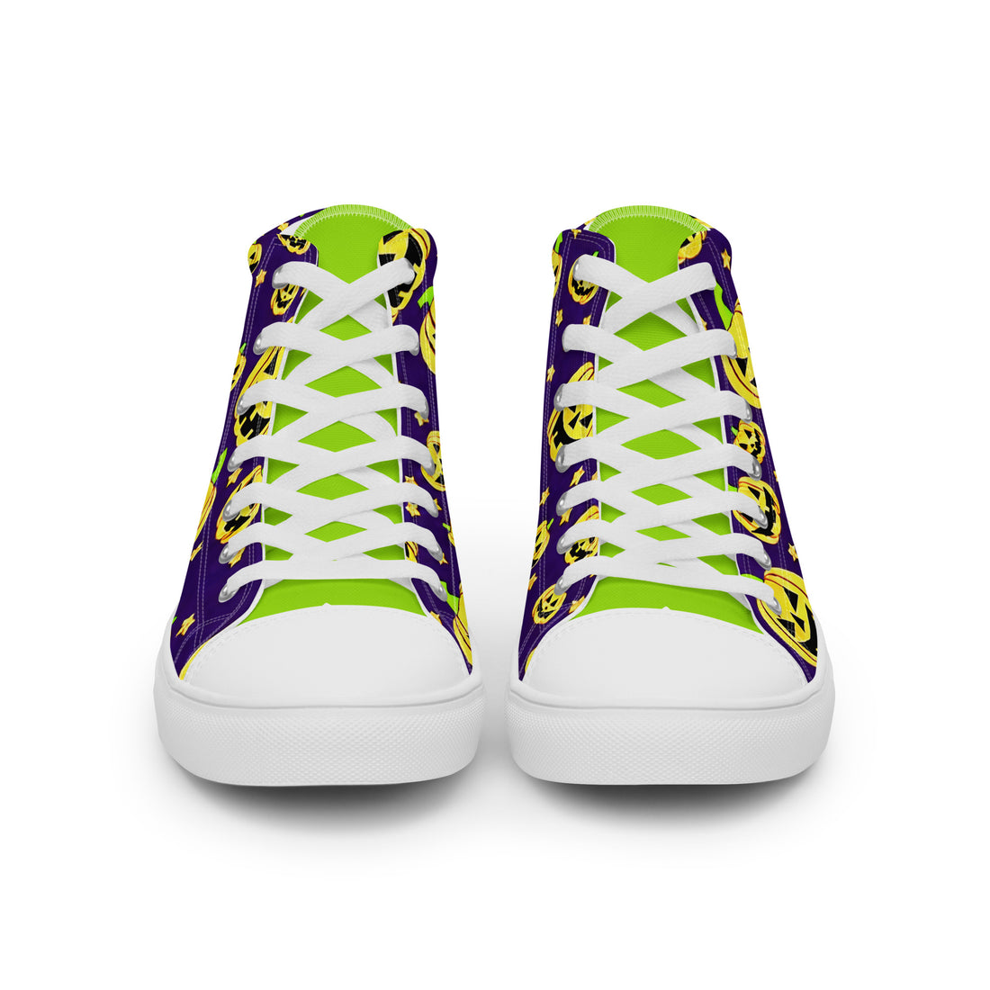 Men's Halloween Pumpkin Party High Top Sneakers 323 - ShipSneakers.com