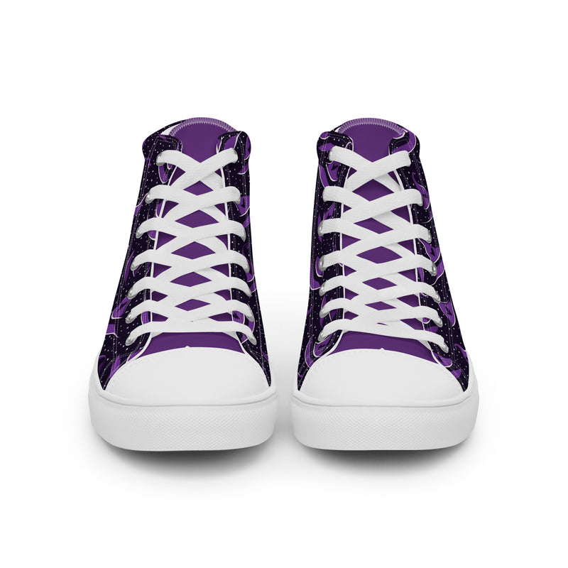 Halloween Purple High Top #329 - Back View | HA!LO Canvas Sneakers