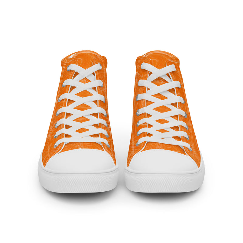 HA!LO Orange Marble #348 — Men’s Canvas High Top