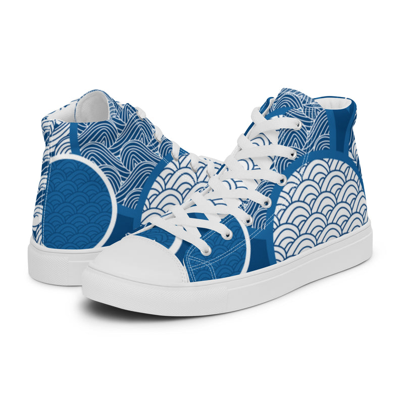 Japanese Wave High Top #2 - Canvas High Top Sneakers | HA!LO