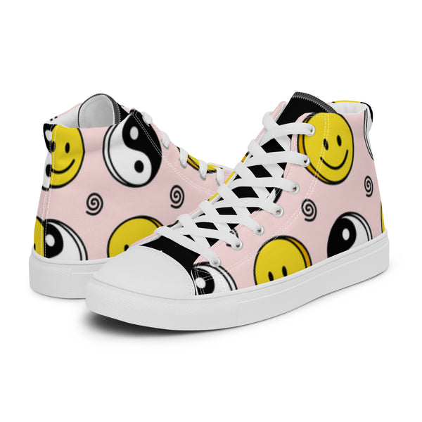 HA!LO Smiley Yin Yang #5 Men’s Canvas High Top Sneakers