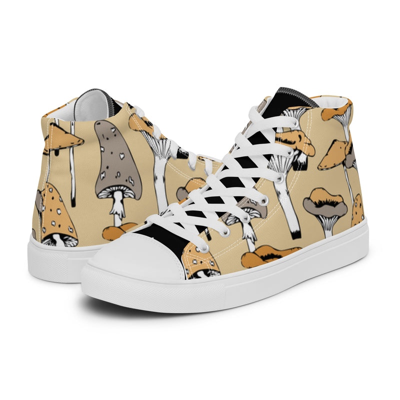 Mushroom Cream High Top #8 - Canvas High Top Sneakers | HA!LO