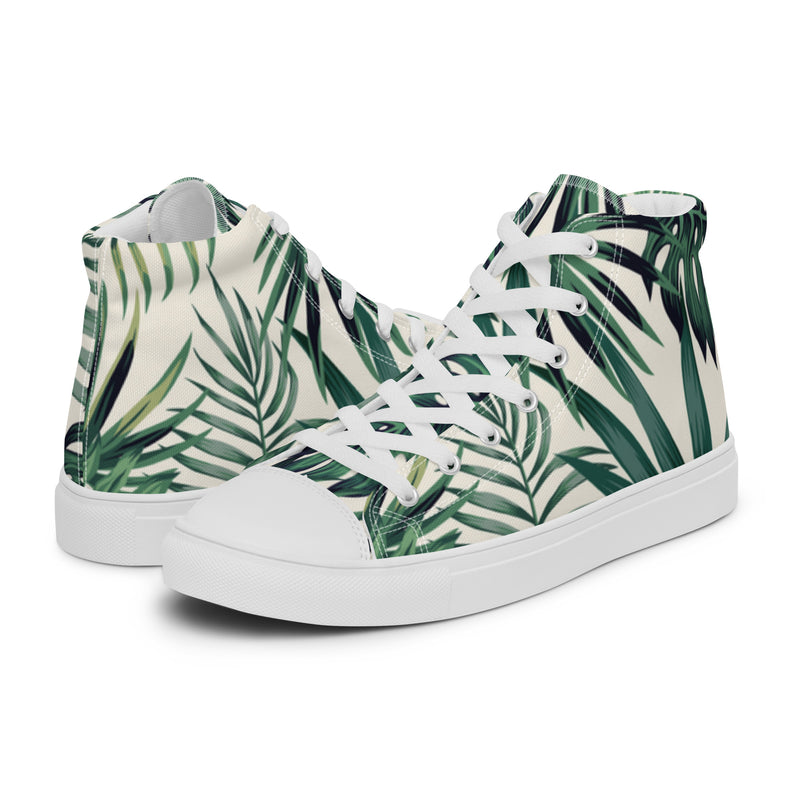 Palm Leaf High Top #12 - Canvas High Top Sneakers | HA!LO