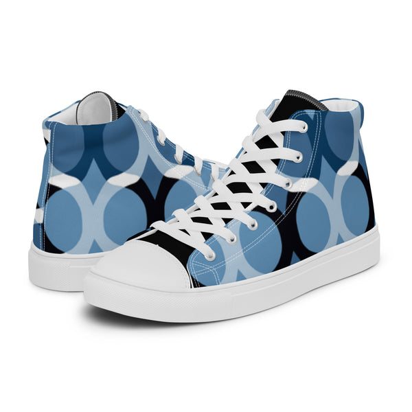HA!LO Blue Circle #13 Men’s Canvas High Top Sneakers