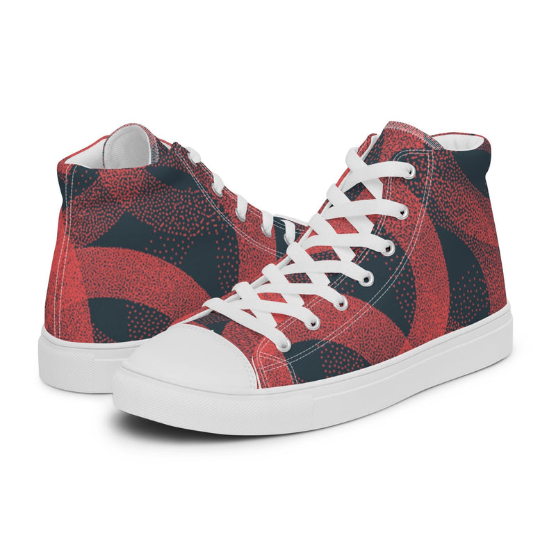 Red Swirl High Top #14 - Canvas High Top Sneakers | HA!LO