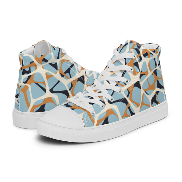 HA!LO Mosaic Blue #16 Men’s Canvas High Top Sneakers