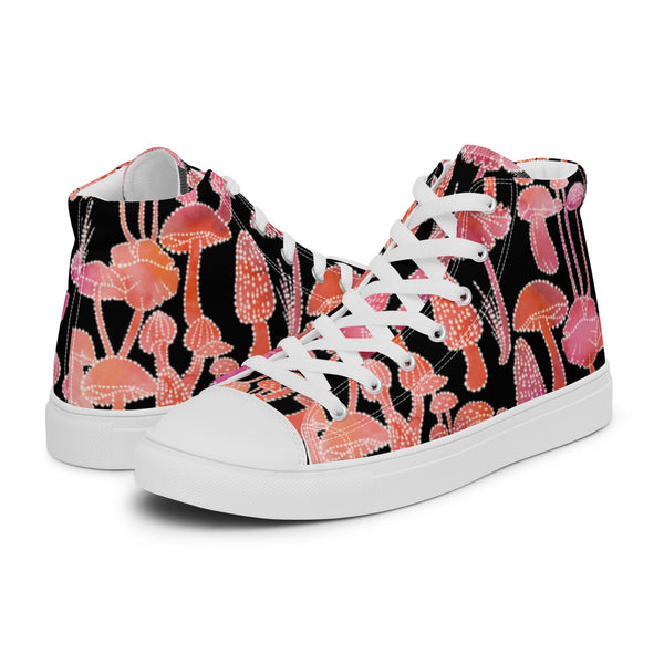 HA!LO Coral Abstract #17 Men’s Canvas High Top Sneakers
