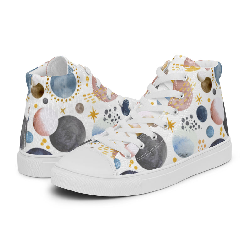 Cosmic Cream High Top #25 - Canvas High Top Sneakers | HA!LO