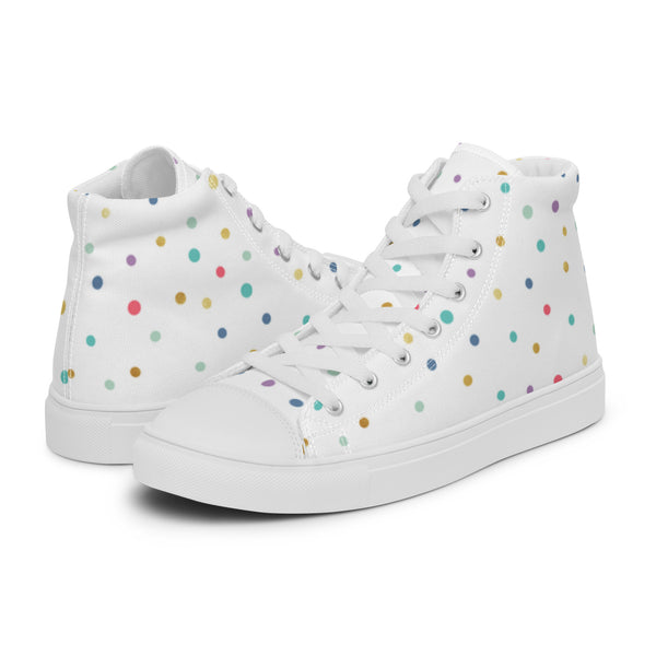 HA!LO Rainbow Dot #27 Men’s Canvas High Top Sneakers