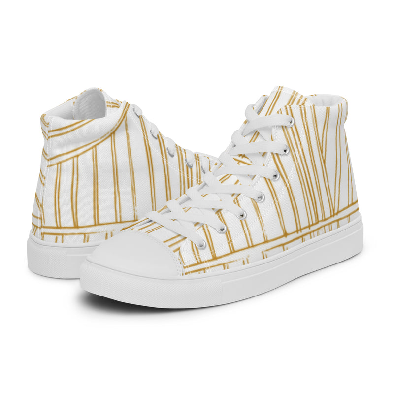 Gold Stripe High Top #30 - Canvas High Top Sneakers | HA!LO
