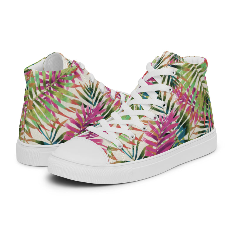 Tropical Leaf High Top #31 - Canvas High Top Sneakers | HA!LO