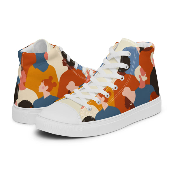 HA!LO Abstract Faces #32 Men’s Canvas High Top Sneakers